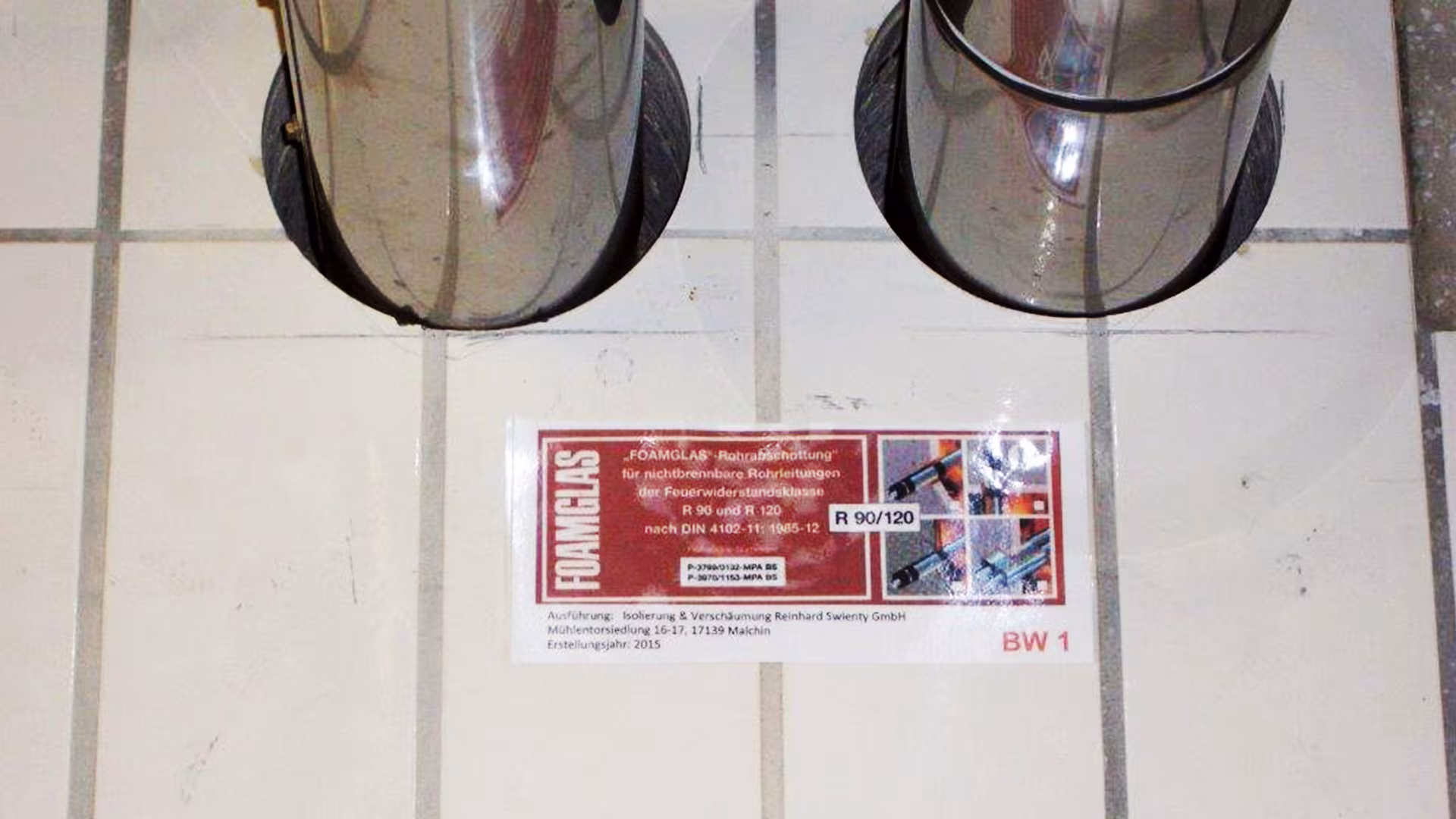 Brandschutzisolierung an Rohrleitungen, ausgeführt von IVS Isoliertechnik